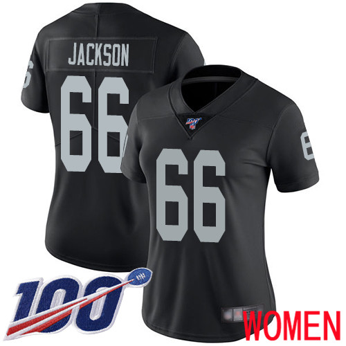 Oakland Raiders Limited Black Women Gabe Jackson Home Jersey NFL Football 66 100th Season Vapor Jersey